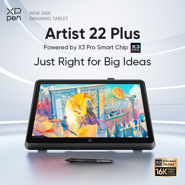 XPPen Launches Artist 22 Plus Display and X3 Pro Roller Stylus with Industry-Leading 16K Pen Pressure Sensitivity