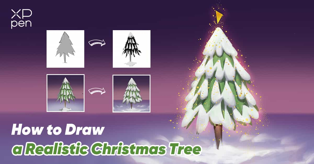 how to draw a christmas tree