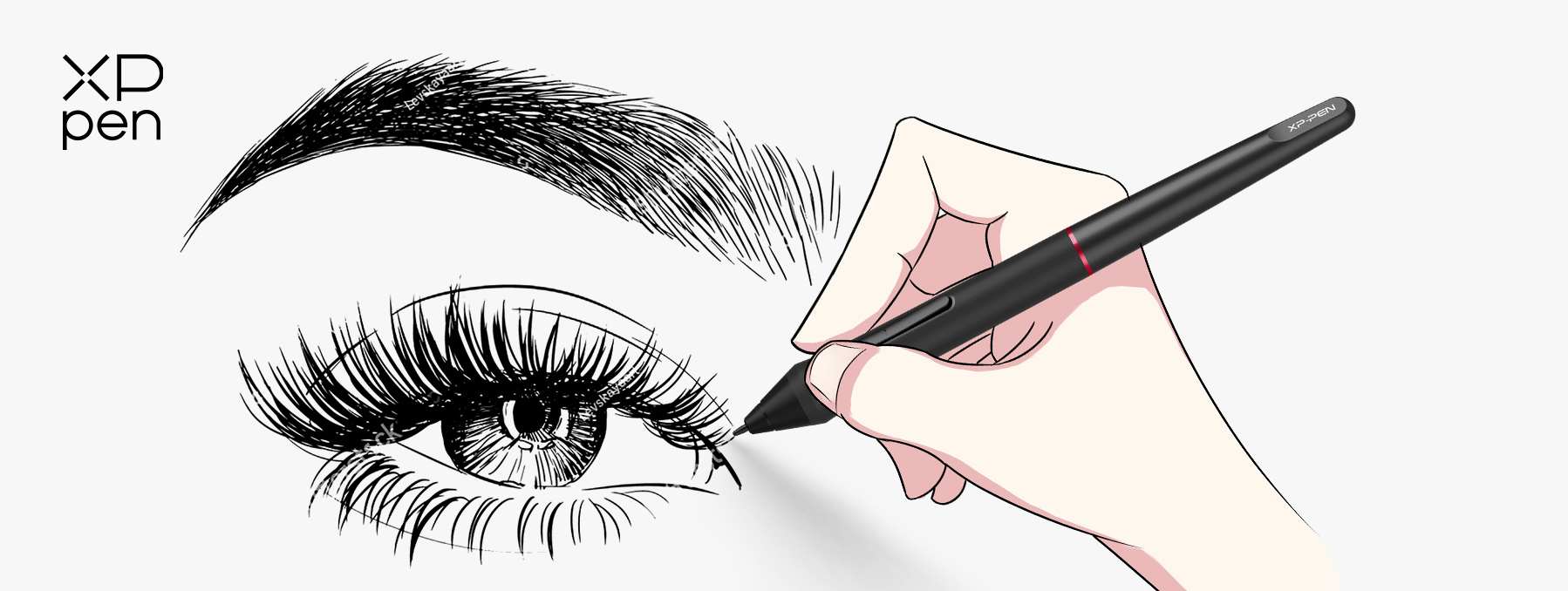 use pa2 battery free stylus to draw a realistic eye