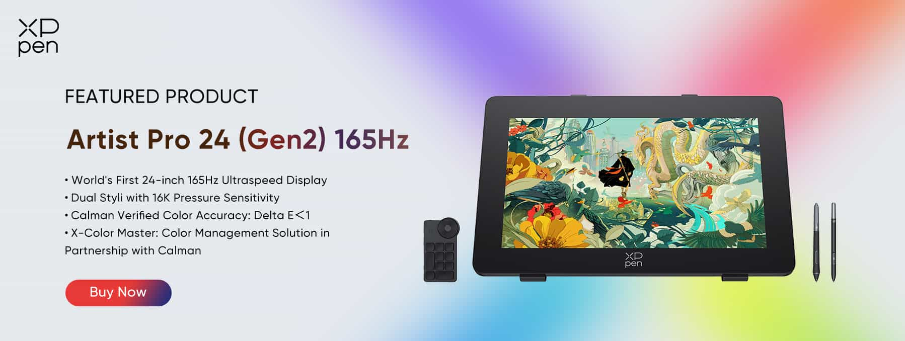 A banner of the 165Hz XPPen Pro 24 (Gen2) linking to its purchase page