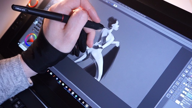 drawing on xp-pen artist 15.6 pro screen monitor