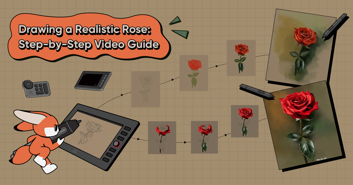 how to draw roses step by step with pencil