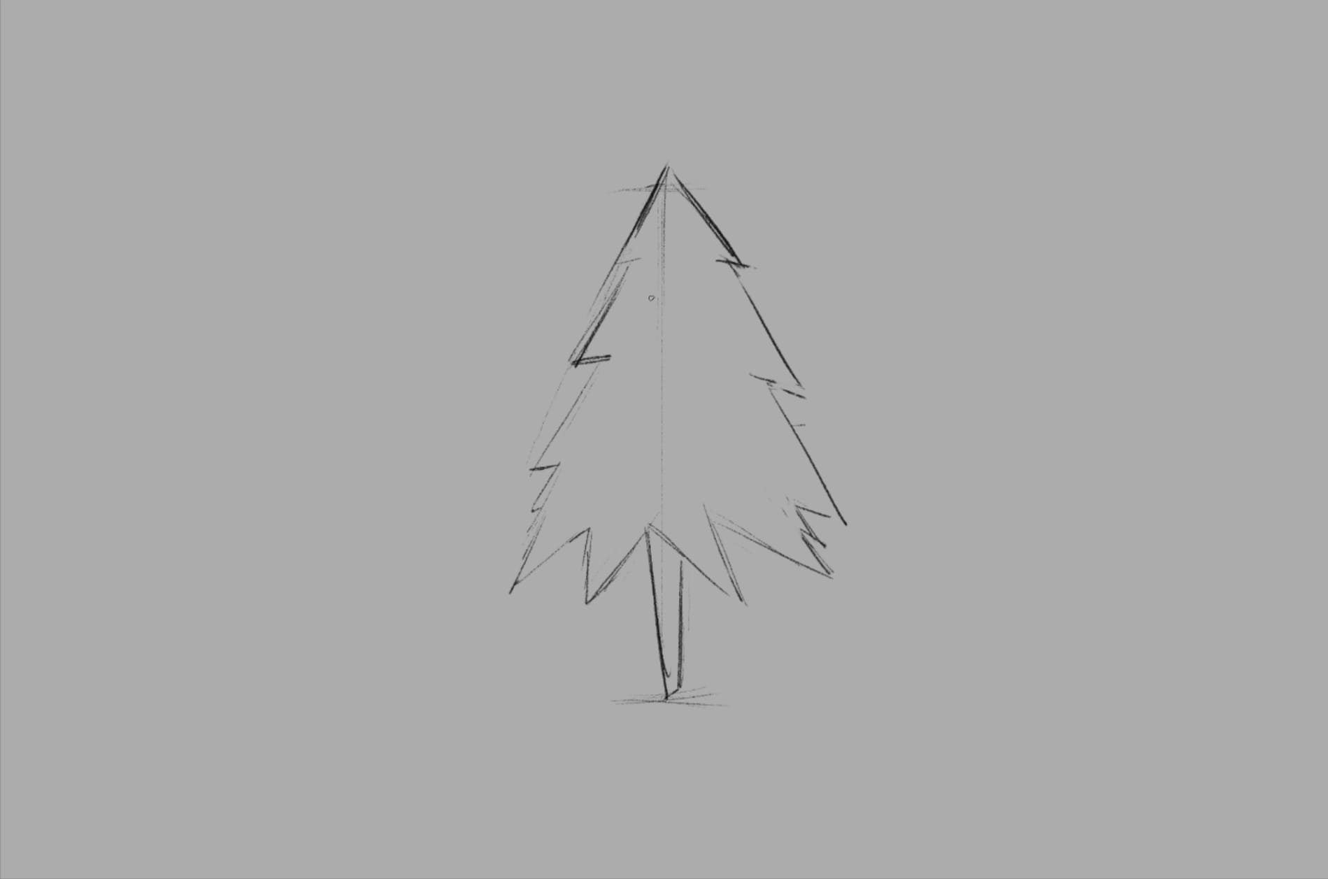 How to draw a christmas tree step by step