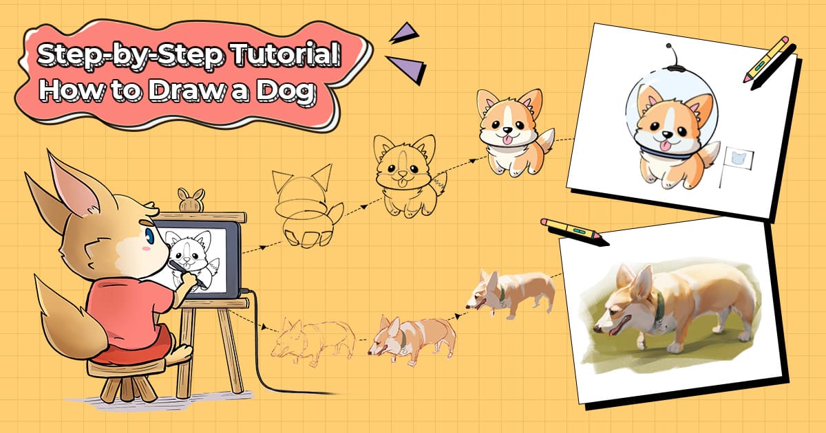 Easy dog drawing | Drawings, Dog drawing, Easy drawings