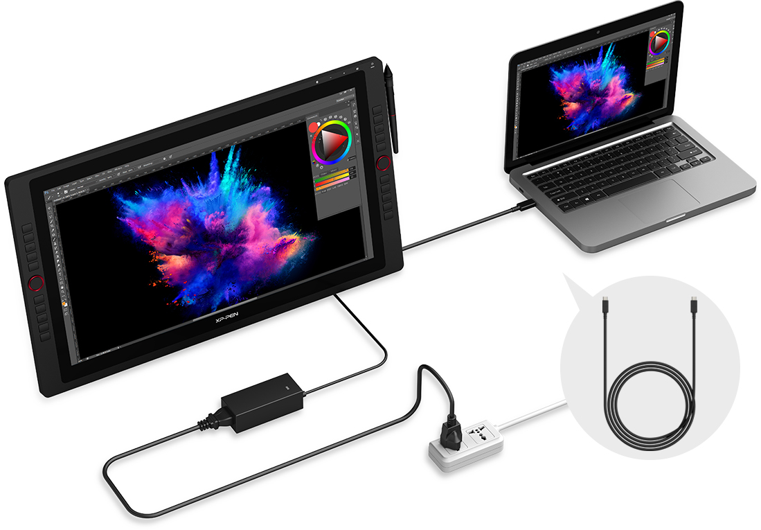 XP-PEN Artist 24(FHD) Tablette Graphique, 24 Pouces Tablette Dessin  Graphique avec Ecran Professionnelle, 132% sRGB, Compatible avec Windows,  MacOS