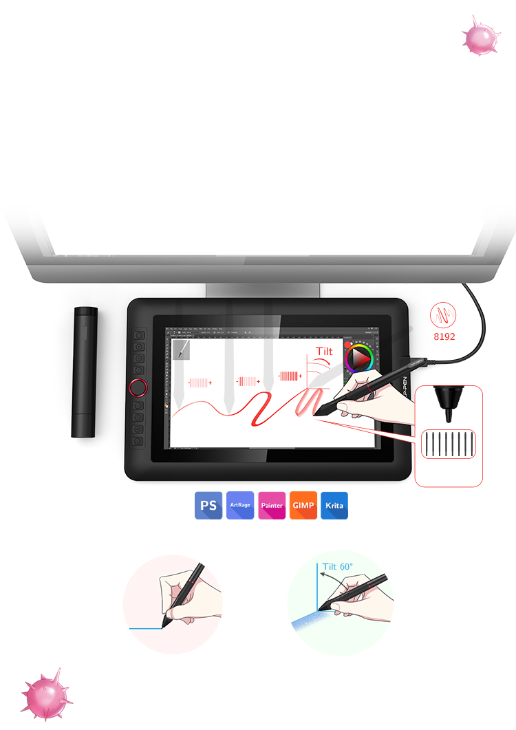 XP-Pen Artist 13.3 Pro Graphic Drawing Tablet with Screen 8192 Pen