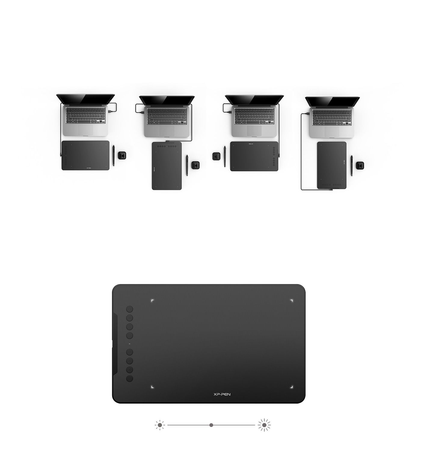 mesa digital desenho XP-PEN Deco 01 V2 suporta rotação de 0, 90, 180 e 270 graus