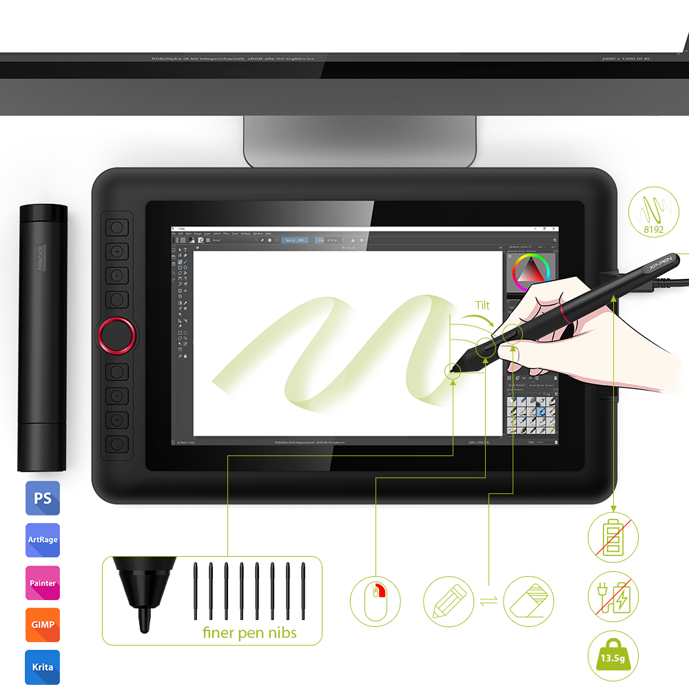 Artist 12 Pro best budget drawing tablet with screen for beginners